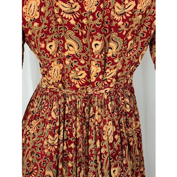 Vintage 90s hippie boho grunge crinkle india elephant dress S-L - Picture 6 of 7